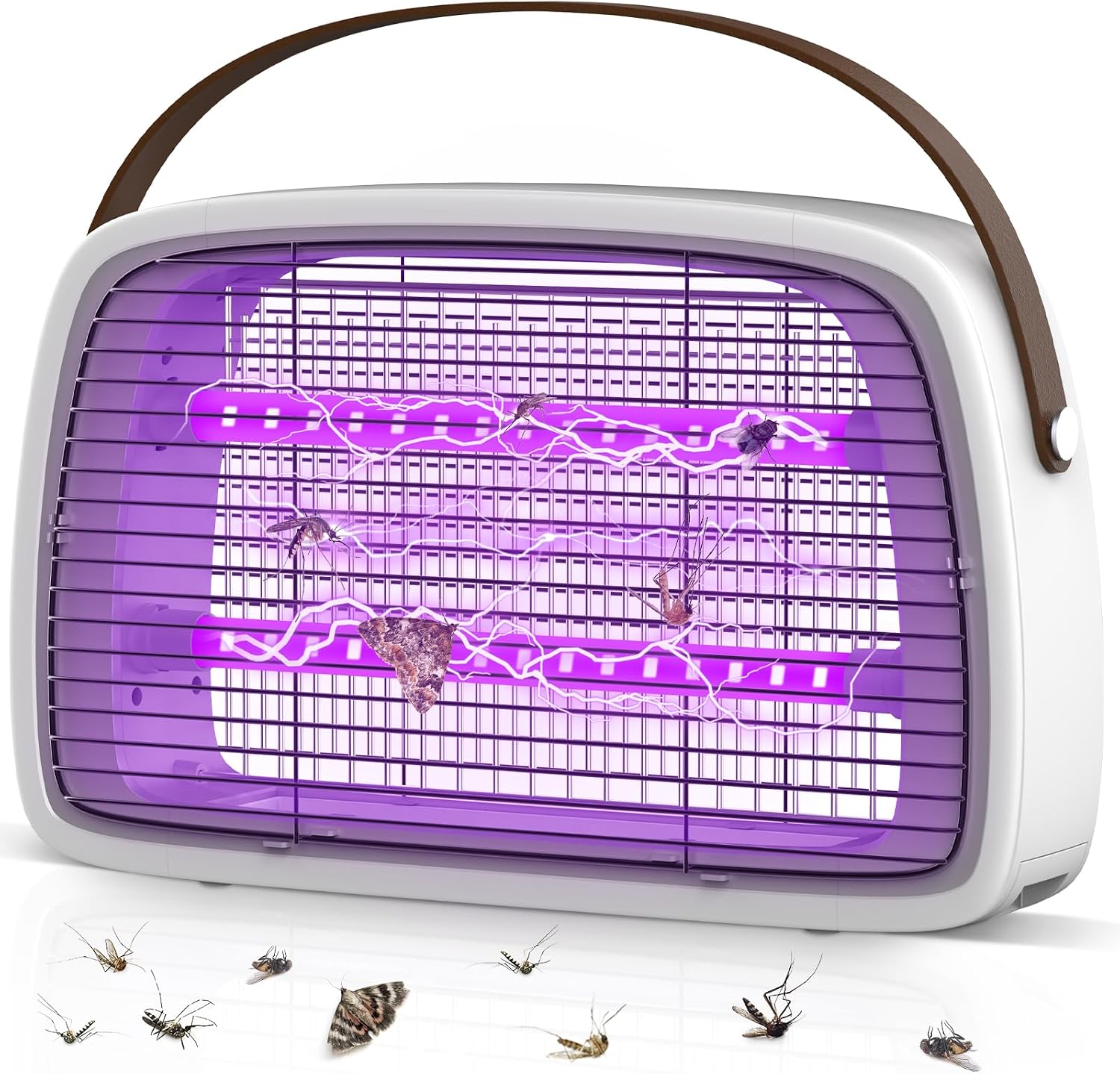 seenlast Lámpara Antimosquitos, 3800V Mata Mosquitos electrico con lamaparas UV Trampa matamoscas electrico, Repelente Anti Mosquitos Interior para el Hogar, Cocina, Jardín, Oficina (Blanco)