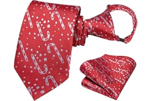Hi-Tie Boys Tie Set Pre-Tied Silk Christmas Ties for Boy 8-11 Blue Red Green XMS Kid Necktie Pocket Square for Christmas