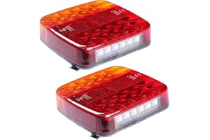 ETUKER LED Rückleuchten Anhänger,2pcs Anhänger Beleuchtung Led, Anhänger Heckleuchten Lichter,Rückleuchten Anhänger 5Funktion 12v Wasserdicht ECE R10 EMC für PKW Traktor Landwirtschaftliches KFZ