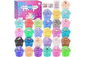 JAMDESDW Fluffy Slime Set Schleim Kinder 28 Pack, Stressabbau Kreativ DIY Slime Spielzeuge Geschenke zum Mädchen und Jungen, Selber Machen Schleim Kit - Super Weich und Nicht Klebrig
