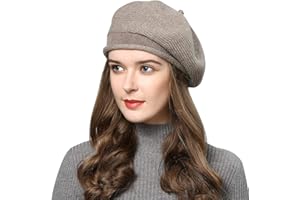 Superora Damska czapka beret francuski wełniany beret czapka beanie klasyczna dzianina prążkowana jednolity kolor czapki jesienno-zimowe