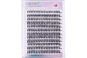 PEPHUCA Przedłużki do rzęs Cluster Lashes, sztuczne rzęsy, zestaw 9-10-11-12-13-14-15-16 mm, mieszana długość 240 szt., 40D Curl Wispy Clusters, naturalny wygląd, "zrób to sam" w domu