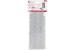 Kleeneze KL080936EU7 Refill Head for Flat Mop KL062253, No Drips or Streaks, Clean Vinyl, Tile and Wood Surfaces, Slim Line Mop Head, 32 x 11 x 0.5 cm, Microfibre, Pink/Grey