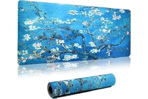 Wisebom Podkładka na biurko, duża, gamingowa podkładka pod mysz, 900 x 400 mm, XXL, z motywem – poprawia precyzję i prędkość, komfort antypoślizgowy, mata stołowa pod mysz, klawiaturę (drzewo)