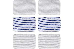 NIYATA 6 Pièces Clean and Steam Lingette, Clean and Steam Accessoires, Serpillere Balai Vapeur pour Rowenta Clean & Steam ZR850002 ZR005801 ZR005804 (Gris et Bleu)