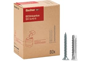 Fischer EcoriCharge 80 Chevilles SX 8 x 40 S avec vis