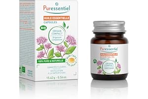 Puressentiel – Capsules d’huile essentielle d’Origan Compact – BIO HEBBD – 100 pourcent pure et naturelle – Goût Neutre – 60 mini-capsules