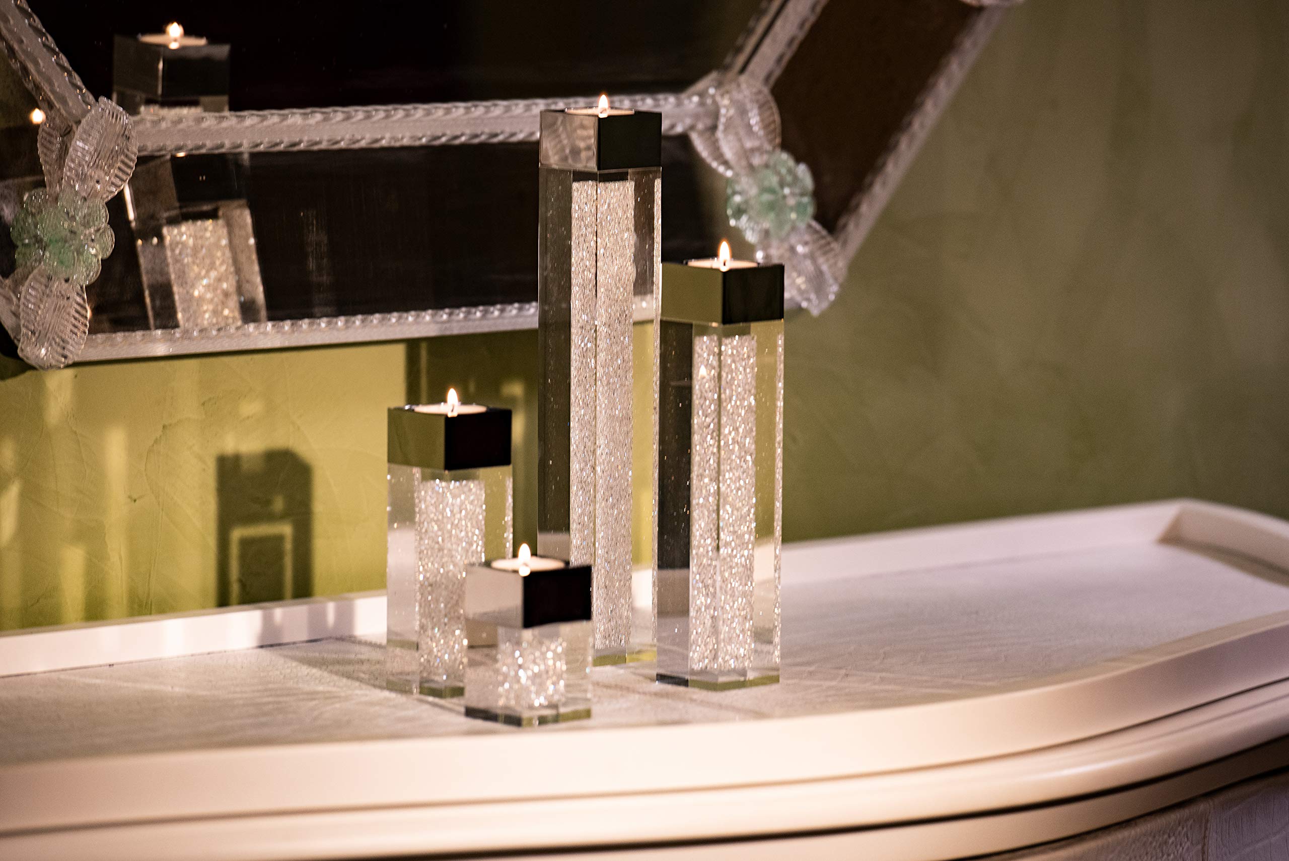 Implexions By Connexion Moderno Porta Lumino Mini A Pilone Con Cristalli Swarovski Elementsdecorazione Speciale O Centrotavola