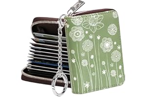 FurArt Credit Card Wallet, Zipper Card Cases Holder for Men Women, RFID Blocking, Keychain Wallet, Compact Size