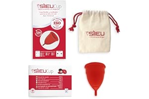 Copa Menstrual Sileu Cup Soft - Ayuda prevenir infecciones urinarias, cistitis, vejigas sensibles, calambres, cólicos menstruales - Disminuye dolor causado por menstruación - Talla S, Rojo