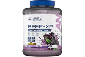 Applied Nutrition Clear Hydrolysed Beef Protein Isolate Powder, Fruit Juice Style, Dairy Free, Lactose Free, Zero Sugar, Low Fat, 1.8kg - 60 Servings (Blackcurrant Millions)