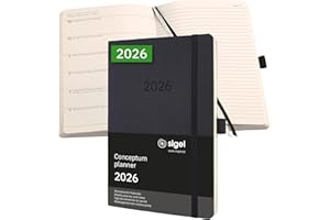 SIGEL C2624 Wochennotiz-Kalender Conceptum 2026, ca. A5, , schwarz: Agenda Conceptum, Classic, Softcover