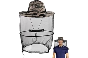 EHUIHUAN Kapelusz pszczelarski, Mężczyźni Kobiety Składany kapelusz przeciw komarom, czapki z siatką, czapka wędkarska Safari, czapki na owady na komary do wędkowania na kemping do ogrodu, Wielokolorowy, 58