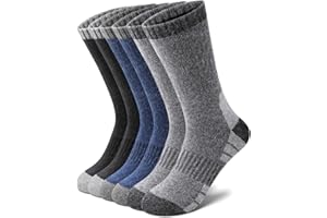 Tialfas Chaussettes Chaudes en Laine Mérinos Homme, 3 Paires Chaussette Hiver Thermiques, Montantes Respirantes Antihumidité pour Randonnée Trekking Sport Travail Extérieur