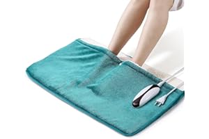 CURECURE Elektryczny ogrzewacz do stóp, bardzo duży rozmiar 50 x 80 cm, śpiworek z 5 poziomami temperatury i zabezpieczeniem przed przegrzaniem z automatycznym wyłączaniem, można prać w pralce, zastosowanie