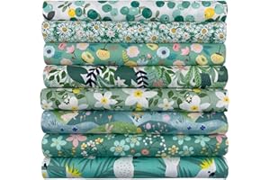 aufodara 8 Pezzi 50 x 50 cm Tessuti Tessuto Cotone Stoffa Patchwork Cucito Creativo Stoffe a Metro Materiali per Hobby Creativi DIY Fatto a Mano (Verde)