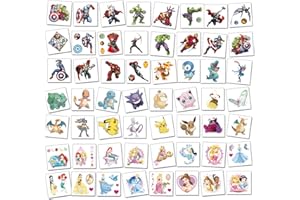GSXNKK Tattoos for Kids - Waterproof Temporary Tattoo Stickers for Boys and Girls, Birthday Party Bag Filler, School Rewards (Mixed 60 Sheets)