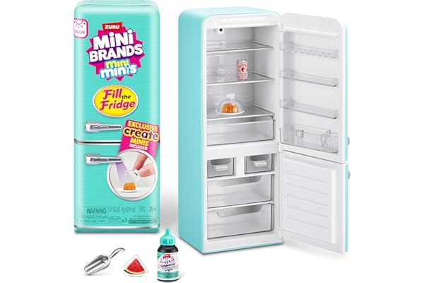 Mini Brands Kit de Juego Fill The Fridge con luz Ultravioleta de ZURU, coleccionables, DIY, Bricolaje, Juego de Resina, Receta Exclusiva, NO Comestible, 8+