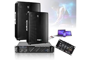 HAPPY WATCH IBIZA SOUND LIGHT Pack Sono Ibiza Sound 2800W Total 2 Enceintes 2x600w - Ampli Ventilé 2x800w - Tâble de mixage - Câblage - Idéal Bar Club Mariage