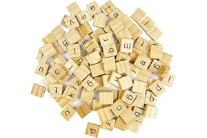 YUMATCH 26 Lowercase Letters Small Mini Wooden Letters for DIY Craft Letters A-Z Home Decor Kids Early Educational Learning Toys Games, 100 Pieces a Pack