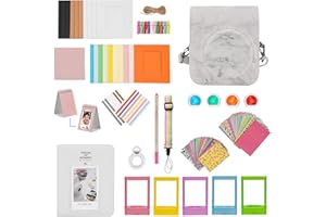 ZUIKAKU 15 in 1 Mini 12 Zubehör Kompatibel mit Fujifilm Instax Mini 12 Sofortbildkamera. (Marmorstreifen)