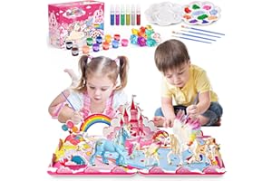 MDINGTD Regalo Bambina 3-10 Anni, Unicorno Bambina Giocattoli Bambina 3 4 5 6 7 8 Anni Lavoretti Creativi per Bambini Giochi Bambina 3-10 Anni Set Femmina Pittura Bambini Regali Bimba 3-8 Anni