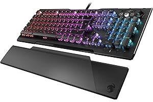 ‎ROCCAT Roccat Vulcan 121 - Mechanische Gaming Tastatur, AIMO LED Einzeltastenbeleuchtung, Titan Switch Speed, Aluminiumoberfläche, Multimedia-Tasten, Handballenauflage, Linear Switch, schwarz