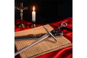 ‎57 SPECIAL REPLICAS Schwert Echt Metall Templerschwert 100% handgefertigt Dekoratives Nicht Scharf für Mittelalter zur Rekonstruktion oder als Geschenk