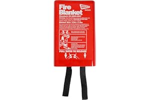 STREETWIZE ACCESSORIES Streetwize - One Size | Wall Mounted | Fully Fibreglass Fire Blanket | Emergency Fire Blanket | Flame Suppression | 1m x1 m | School, Businesses, Home | SWSA3