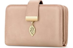 Faneam Portfele skórzane damskie, duża pojemność, portfel z blokadą RFID, portfele skórzane eleganckie, portmonetki, portfel z kieszenią na monety i zamkiem, 18 miejsc na karty, Retro