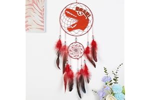 MHJY Attrape-rêves pour enfants, attrape-rêves mignon avec dinosaure purement grand fait à la main, accessoires de chambre à coucher, décorations de fête pour filles et garçons à suspendre au mur