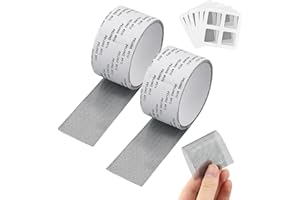 AMANDELIZABE 3 cintas adhesivas de reparación, 2 rollos de cinta de reparación para mosquitera, fuerte adherente, protección contra insectos para ventanas, reparación, para agujeros de reparación, parches