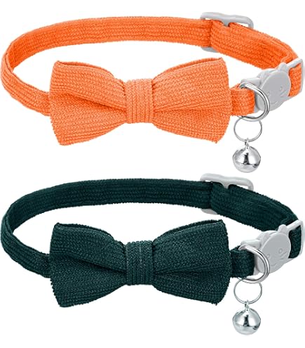 EXPAWLORER Katzenhalsband – 2 Stück, Mit Glöckchen, Blumen, Verstellbar & Sicher