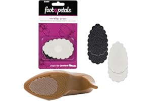 Fancy Feet Non Skids - Marches de chaussures antidérapantes - 2 paires - Noir et transparent - faites par Foot Petals