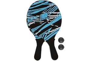 Sunflex Neoprene Beach Ball Set Action Pro with Two Bats and Two Balls, Soft and Lightweight, Extremely Robust and Waterproof