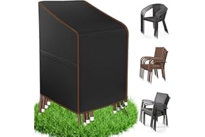 MUPAS Pokrowiec na Krzesła Ogrodowe - Tkanina Oxford 420D, Wodoszczelny, Odporny na Warunki Zimowe, Ochronny na Krzesła Układane w Stos