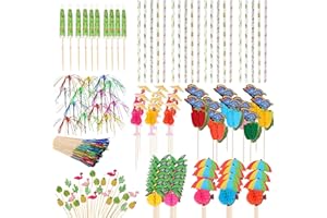 QHSXMQ 150 Stück Cocktail Deko,Wiederverwendbar Cocktail Zubehör Cocktail Party Dekorationen,Cocktail Strohhalme Cocktail Schirmchen Cocktail Sticks,Cocktail Dekoration für Sommer Party Dekorationen,Bar