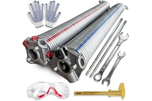 KASTOM Garagentor Torsionsfedern Set SPRINGSERVICE verzinkt 1 Paar Federn links rechts – Ersatzfedern Torfeder Satz + Zubehör – Größen 51 5,0–6,5 mm für Sektionaltor