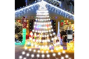 HABOWN Luci di Natale con Stella, 3.5Mx9 Ghirlande, 350 LED Luci Natalizie da Esterno ed Internmo, 8 modalita, Luci Decorazione Natale per Finestra, Albero di Natale, Terrazza