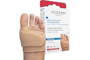 PODERM - BUNION AND PLANTAR PAIN DUAL PROTECTION PATENTED ARNICA GEL - Immediately Cushions and Relieves Pain - Anti-Callus - 100% Natural Actives - Swiss Lab