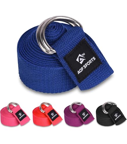 Sangle De Yoga Extensible Avec 9 Boucles - Bleu - Pour Yoga