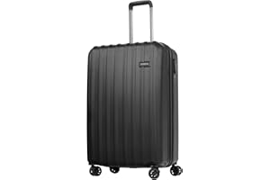 HANSEKOFFER Handgepäck Koffer Hartschale · Reisekoffer mit Rollen · Trolley · Hartschalenkoffer mit Teleskopgriff · Leicht · Rollkoffer mit Zahlenschloss · Schwarz