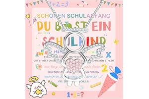 ELF-GRETTER Einschulung Mädchen Schultüte Geschenk, Schulanfang Mädchen Schutzengel Halskette, Schulkind 2024 Schultüte Füllung Einschulungsgeschenke Mädchen