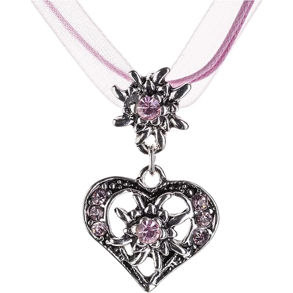 Set Bijoux Traditionnel Edelweiss - Collier Velours Et Boucles D'oreilles Pour Dirndl, Oktoberfest