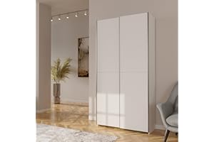 Forte Home Nook Armadio 100 moderno con 2 ante a 2 ante, sottile, camera da letto, materiale in legno, bianco, 100,1 cm di larghezza x 190,5 cm di altezza x 39,1 cm di profondità