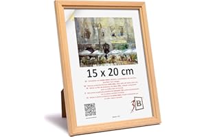 3-B Cadre de l'image JENA - Nature - 15x20 cm - Cadre Photo en Bois, Mural et de Table, avec Verre Acrylique