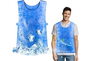 TBRFP Eisweste,Kühlweste Verstellbar,Ice Cooling Vest,Sommer Hitzebeständige Cooling Weste,Kühlung Sport Chalee,Evanstungskühlung Weste,PVA Wasserdichte Eisweste,Arbeitsweste für Männer Frauen im Freien