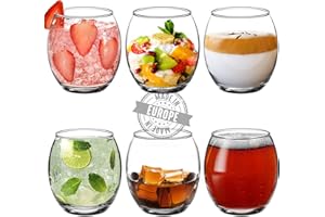 Volarium CRYSTALIA Verres Tumbler Lot de 6, 405 ml, 100% Sans Plomb Verrines Drink, Verres à Dessert, Gobelets en Verre Eau, Verre à Whisky, Tumbler pour Jus, Cocktails et Eau