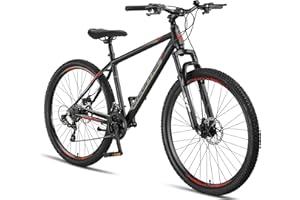 Licorne Bike Guide Premium - Bicicleta de montaña en bicicleta de montaña de 20, 24 y 26 pulgadas, para niñas, niños, hombres y mujeres, cambio de marchas de 21 velocidades (a 20 pulgadas, 18