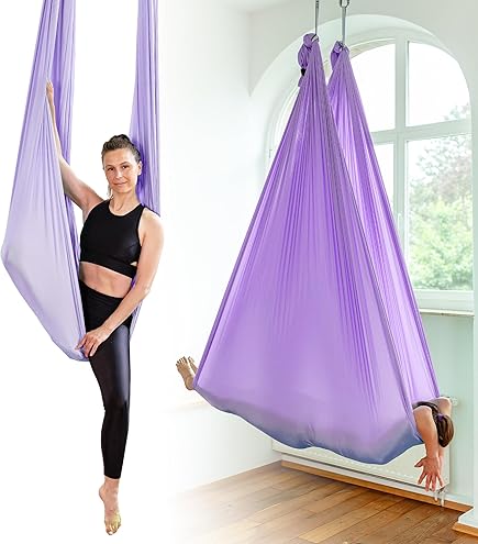 Amaca Per Yoga Aereo Flintronic - Cinturino Antigravity, Regolabile In Altezza, Per Pilates, Danza E Allenamento Casa - Foto 3